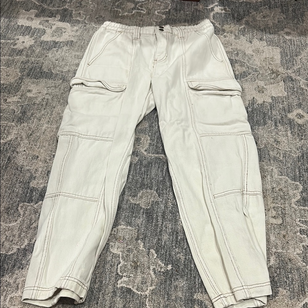 PacSun White Cargo Pants Relaxed Fit